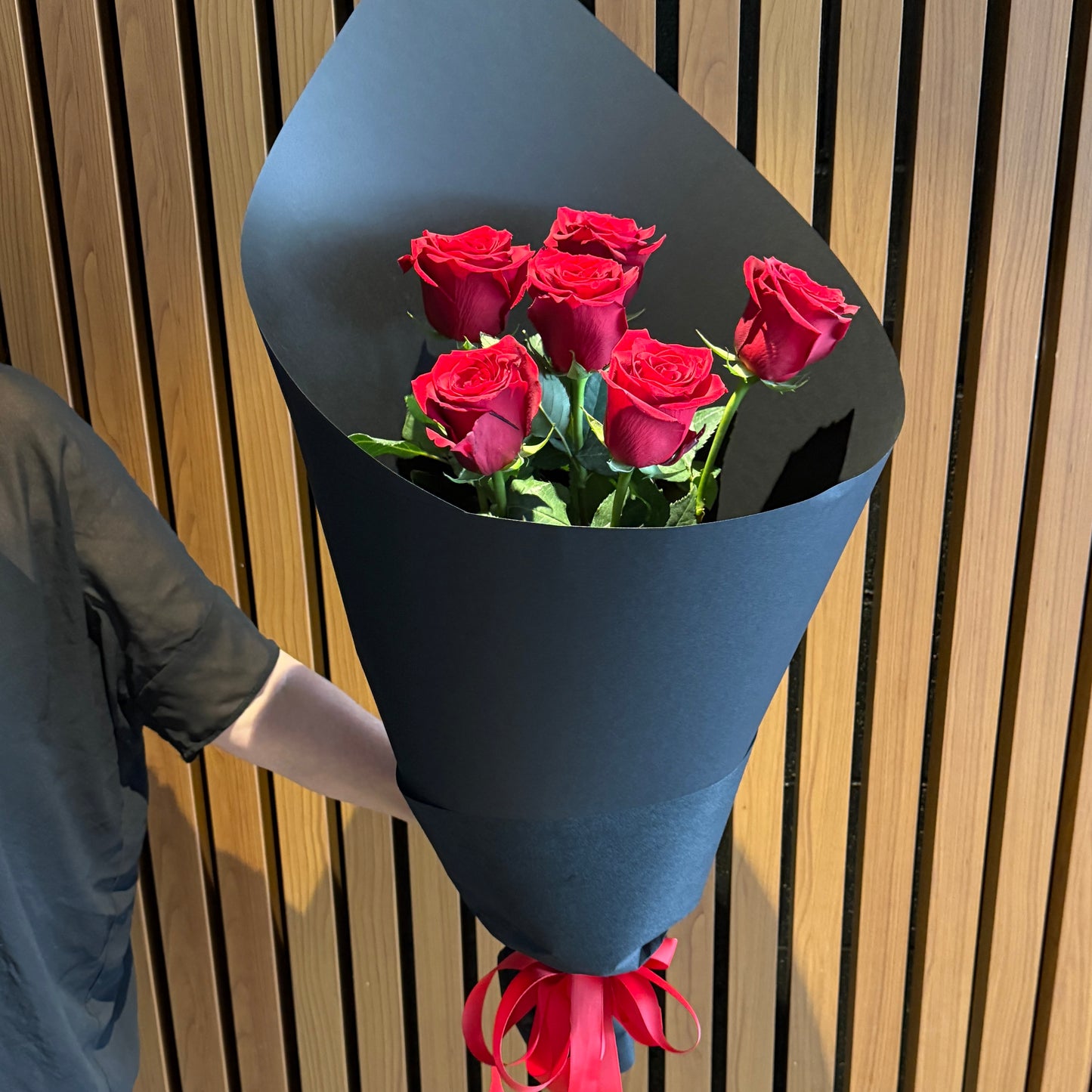 Half Dozen Red Colombian Roses