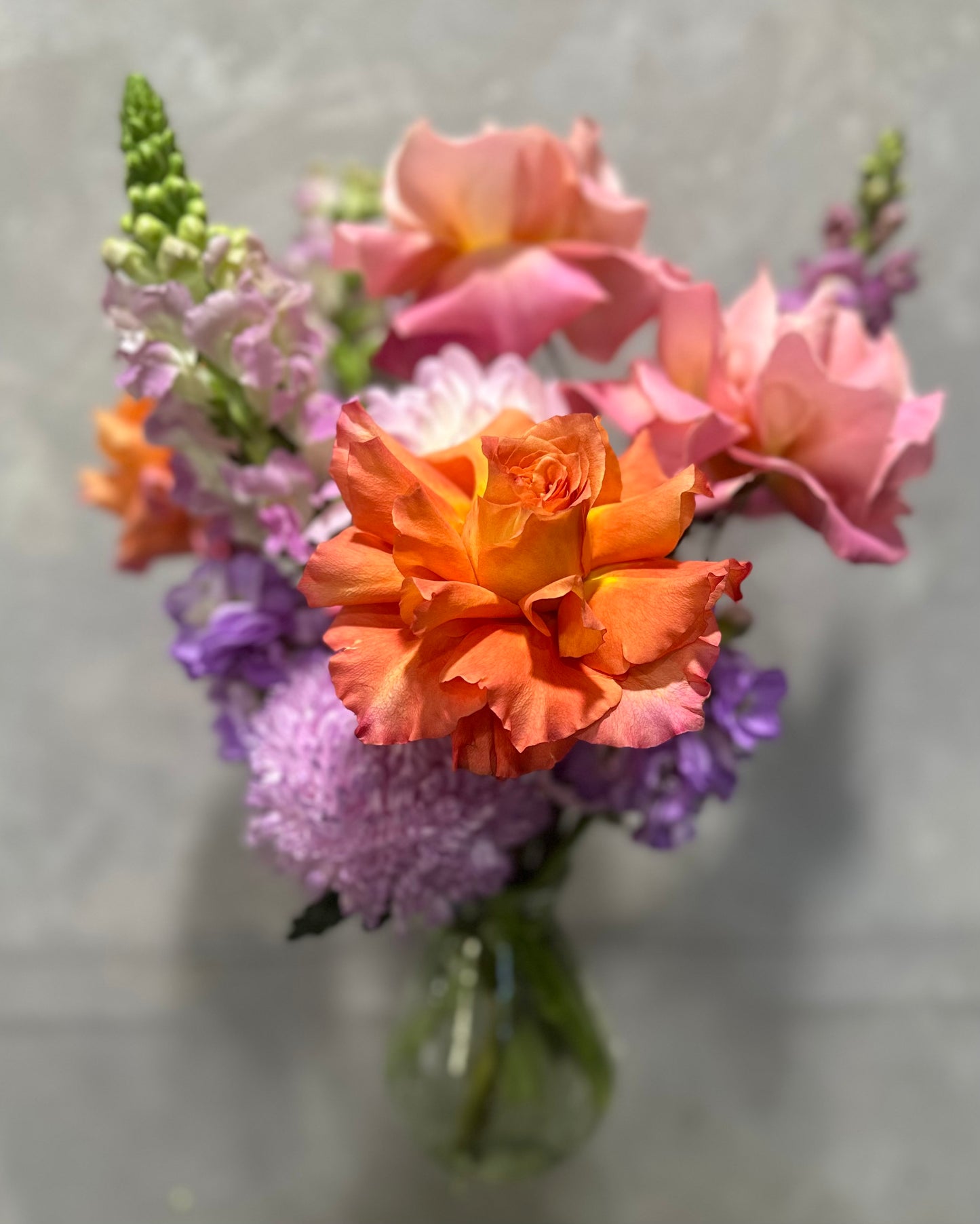 Gelato Orange + Pink Mixed Flower Vase