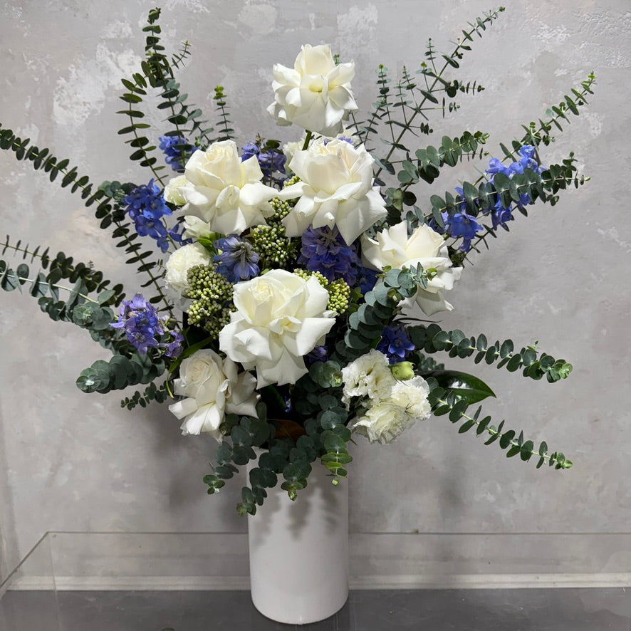 Botanical Blues Mixed Flower Vase