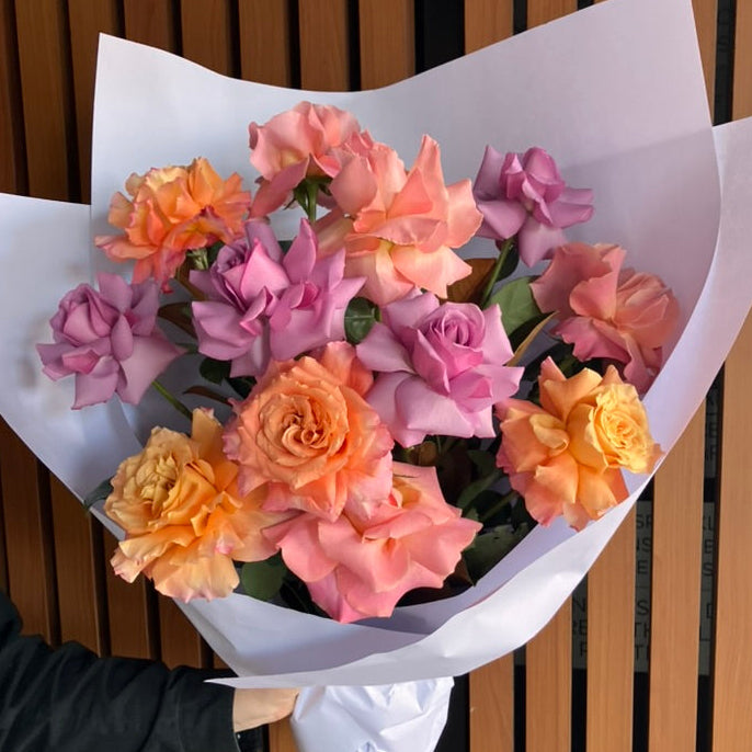 June Members Special- Pink, Purple and Orange Roses