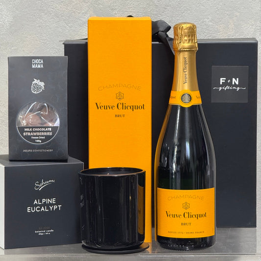Veuve, Milk Chocolate Strawberries  and Alpine Eucalypt Candle