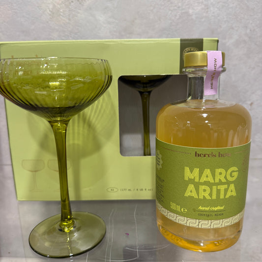 Margarita Mixer with Two Coupe Glasses