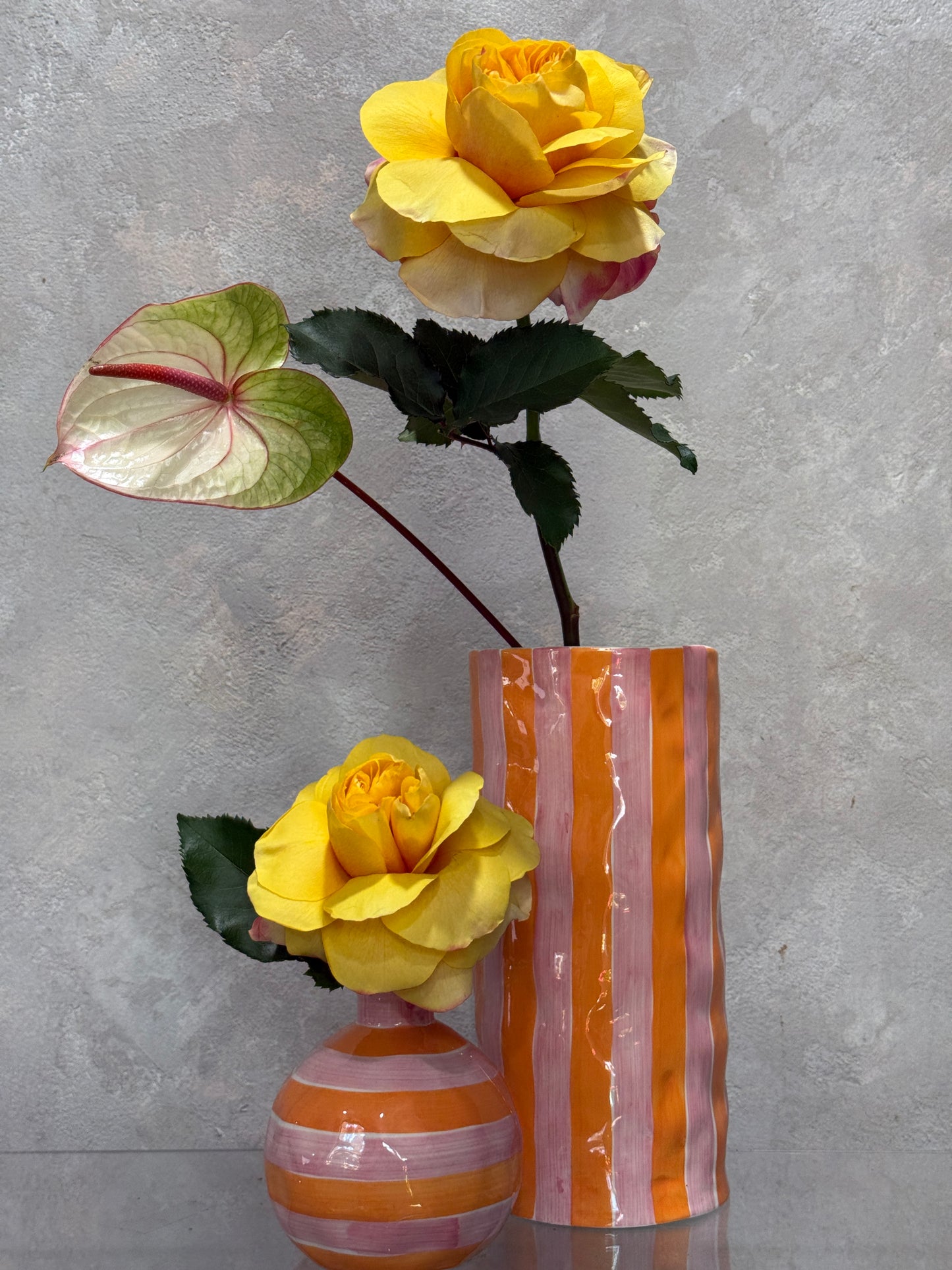 Colourful Striped Vases