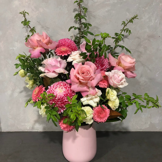 Pretty Pink Floral Vase