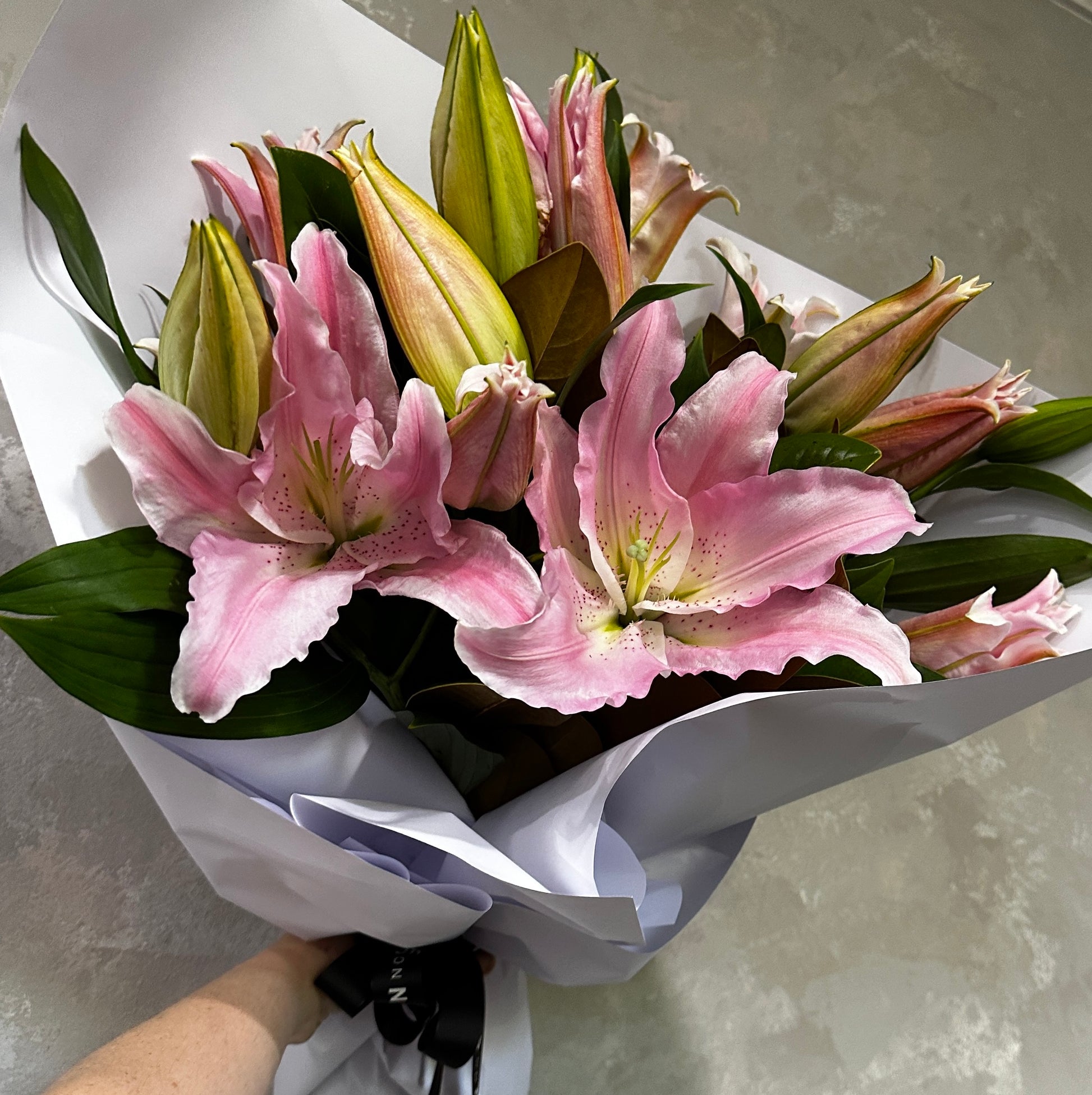 white casablanca lily bouquet Casablanca Lily Bouquet – Flowers on Norton St
